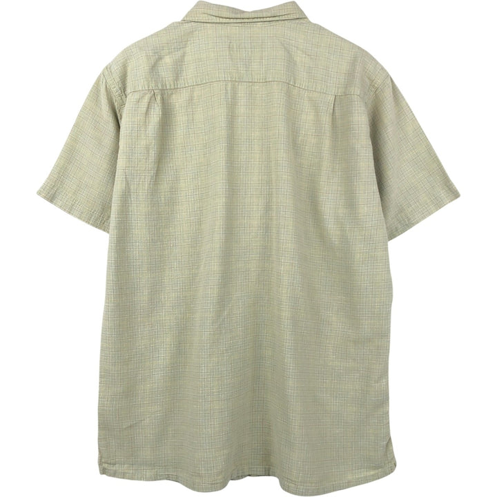 Patagonia Backstep Shirt 53139SP23 Check Pattern Short Sleeve Cotton x Hemp Box Shirt Men's Size L Hemp Khaki type sage green Vintage Second Hand
