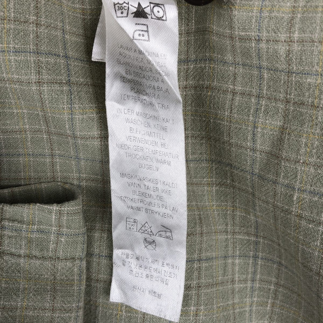Patagonia Backstep Shirt 53139SP23 Check Pattern Short Sleeve Cotton x Hemp Box Shirt Men's Size L Hemp Khaki type sage green Vintage Second Hand
