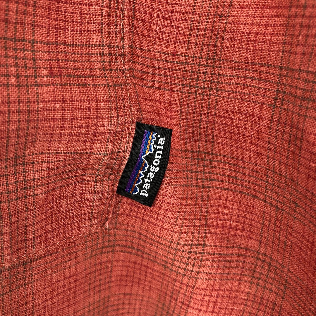 Patagonia 53136S9 Check Pattern Short Sleeve Cotton x Hemp Box Shirt Men's XL Equivalent Hemp red type Vintage Second Hand