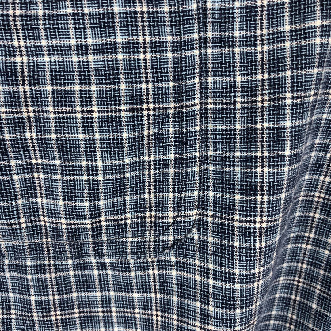 Patagonia Backstep Shirt 53139SP18 Check Pattern Short Sleeve Cotton x Hemp Box Shirt Men's Size M Hemp navy blue type Vintage Second Hand