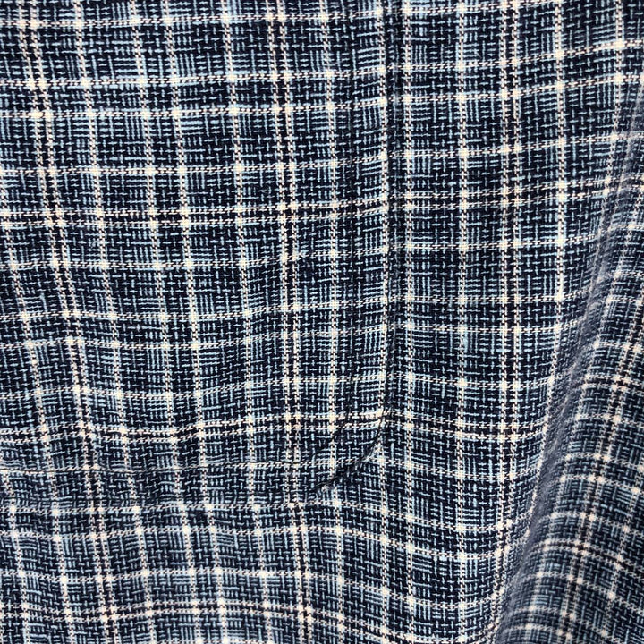Patagonia Backstep Shirt 53139SP18 Check Pattern Short Sleeve Cotton x Hemp Box Shirt Men's Size M Hemp navy blue type Vintage Second Hand