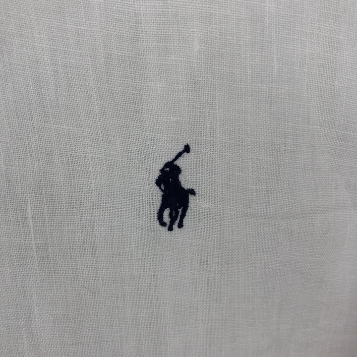 Ralph Lauren Classic Fit Short Sleeve Linen Button Down Shirt Men's XL linen white type Vintage Second Hand
