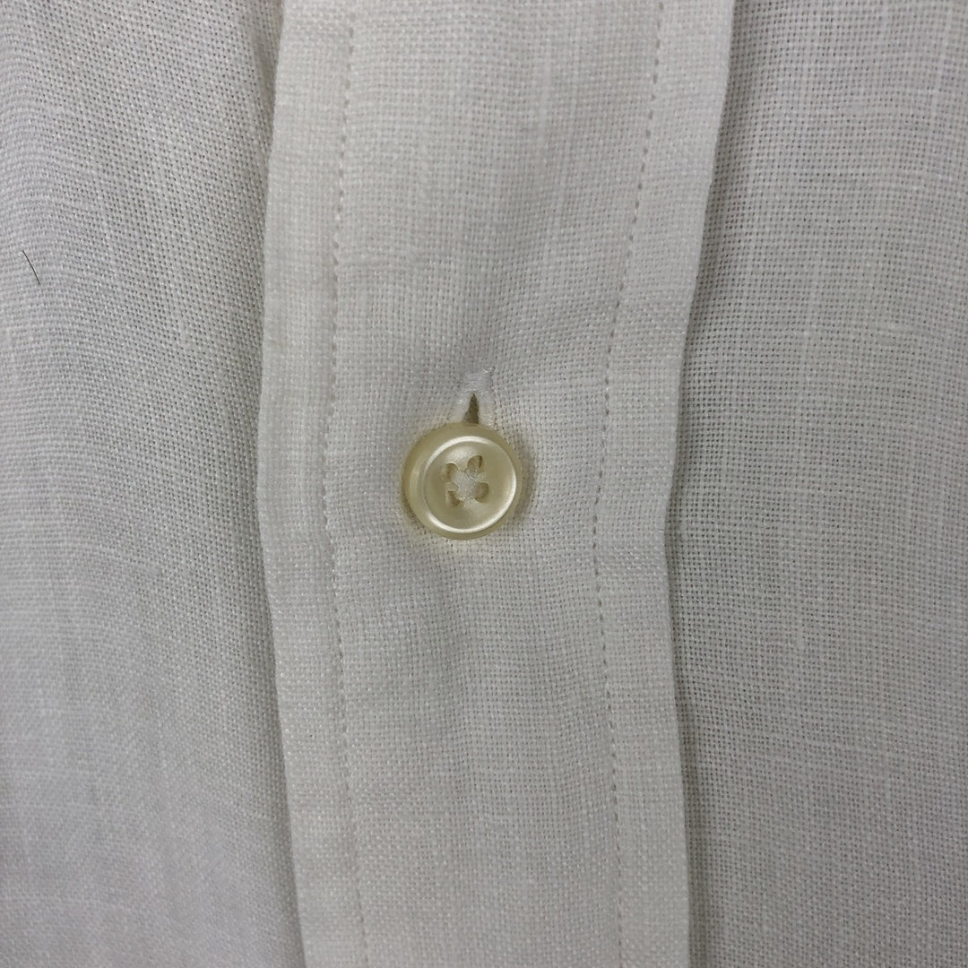 Ralph Lauren Classic Fit Short Sleeve Linen Button Down Shirt Men's XL linen white type Vintage Second Hand