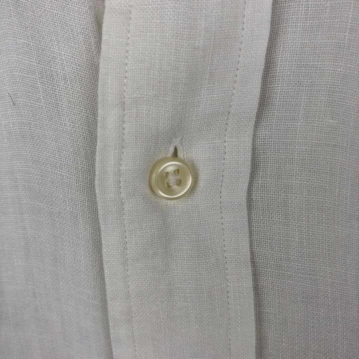 Ralph Lauren Classic Fit Short Sleeve Linen Button Down Shirt Men's XL linen white type Vintage Second Hand