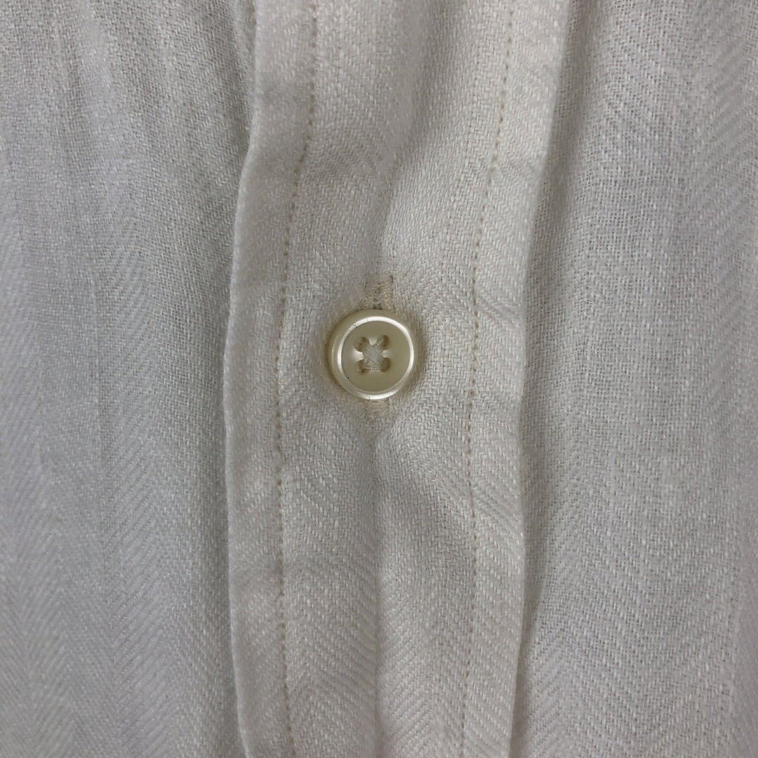 Ralph Lauren BLAKE Short-Sleeve Linen Button-Down Shirt, Men's Size XL (approx.) linen white type Vintage Second Hand