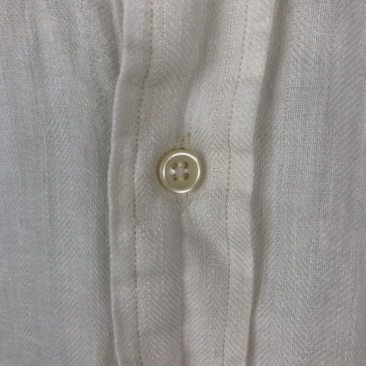 Ralph Lauren BLAKE Short-Sleeve Linen Button-Down Shirt, Men's Size XL (approx.) linen white type Vintage Second Hand