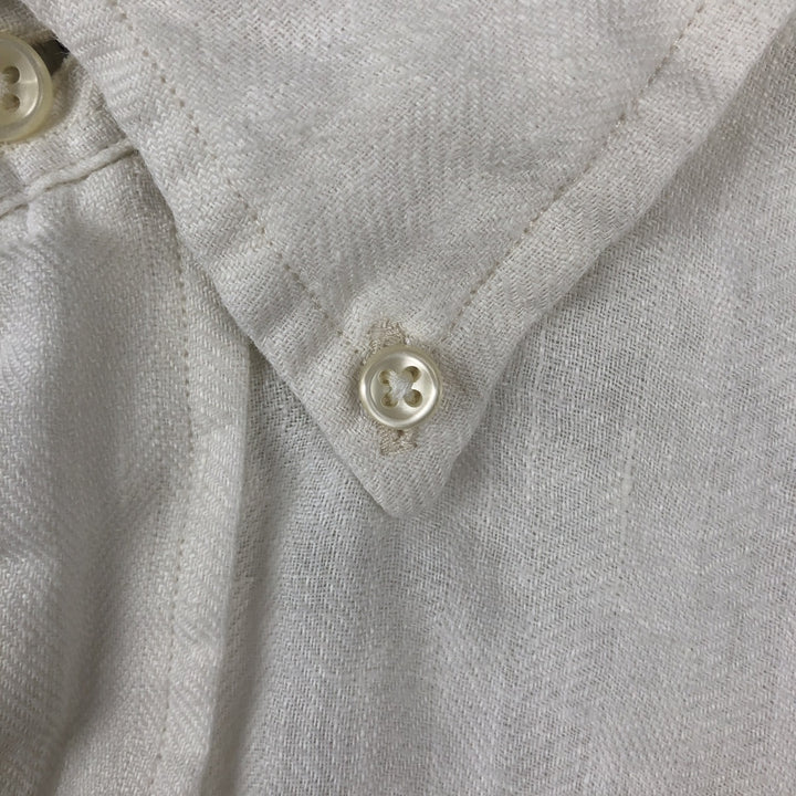 Ralph Lauren BLAKE Short-Sleeve Linen Button-Down Shirt, Men's Size XL (approx.) linen white type Vintage Second Hand