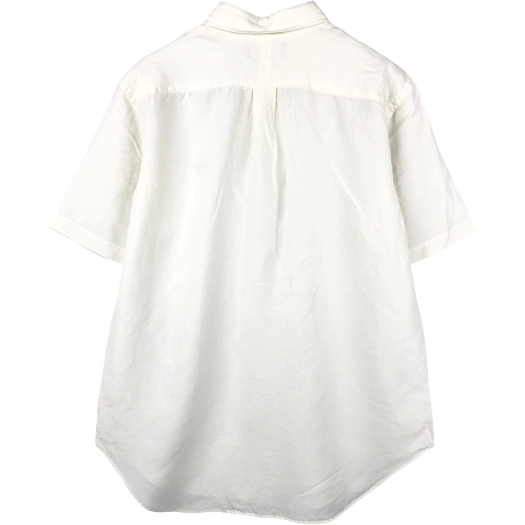 Ralph Lauren Classic Fit Short Sleeve Linen Button Down Shirt Men's Size L linen white type Vintage Second Hand