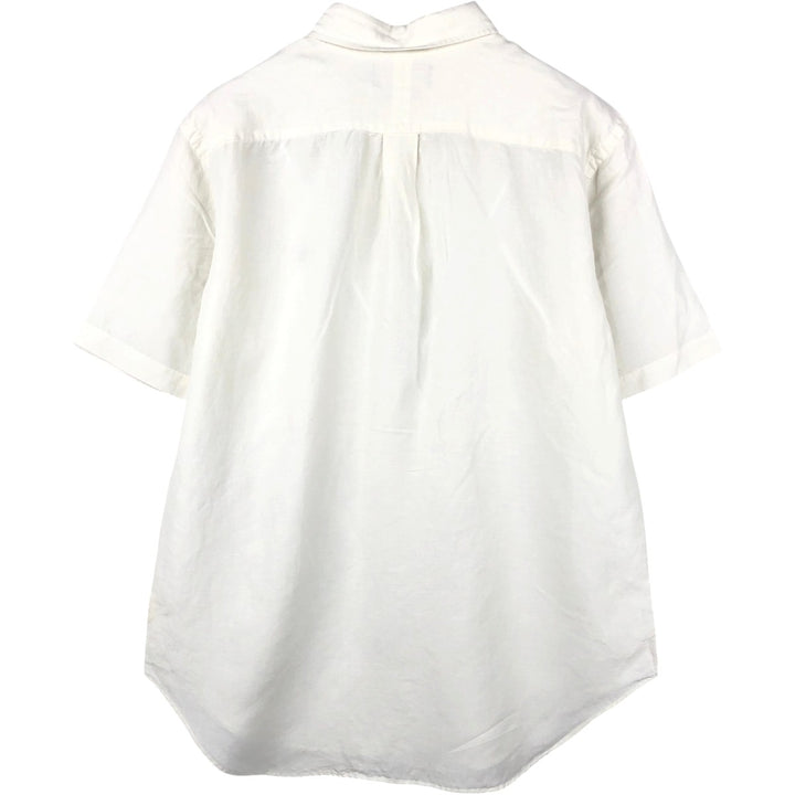 Ralph Lauren Classic Fit Short Sleeve Linen Button Down Shirt Men's Size L linen white type Vintage Second Hand