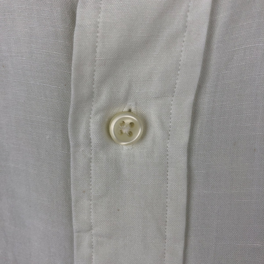 Ralph Lauren Classic Fit Short Sleeve Linen Button Down Shirt Men's Size L linen white type Vintage Second Hand