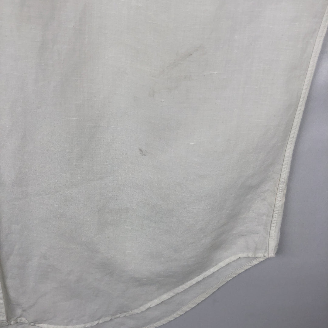 Ralph Lauren Classic Fit Short Sleeve Linen Button Down Shirt Men's Size L linen white type Vintage Second Hand