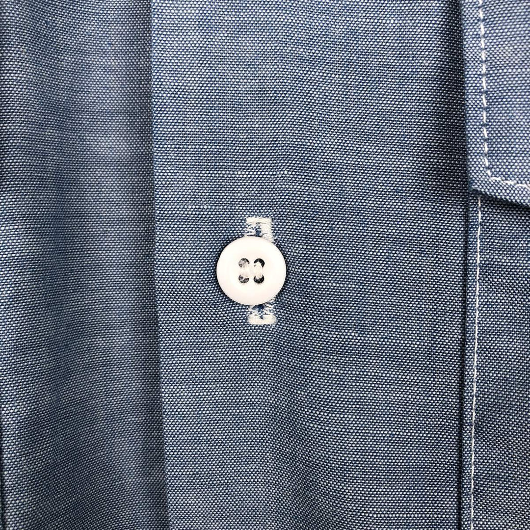 90'S Vintage Dickies Short Sleeve Work Shirt, Boxy, Made in USA, Men's Size L polyester blue type Vintage Second Hand
