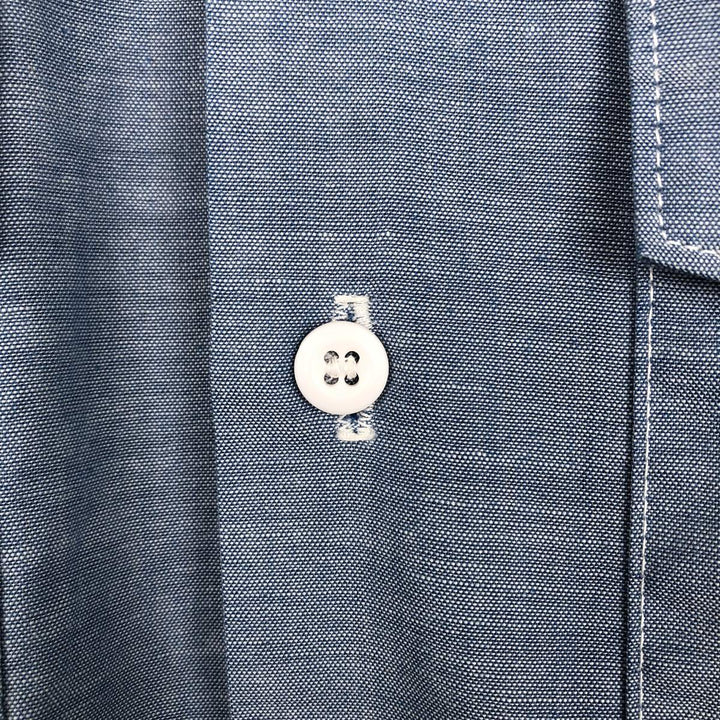 90'S Vintage Dickies Short Sleeve Work Shirt, Boxy, Made in USA, Men's Size L polyester blue type Vintage Second Hand