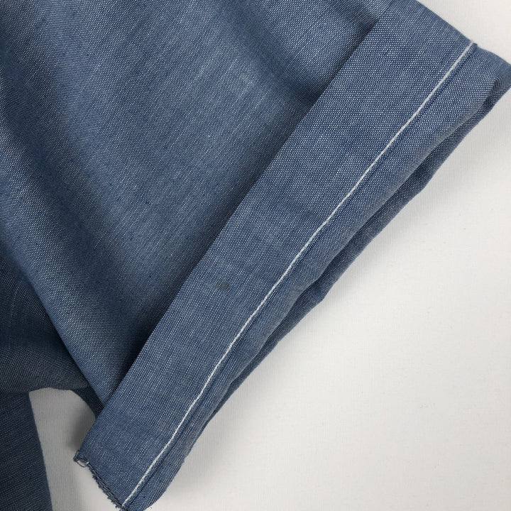 90'S Vintage Dickies Short Sleeve Work Shirt, Boxy, Made in USA, Men's Size L polyester blue type Vintage Second Hand