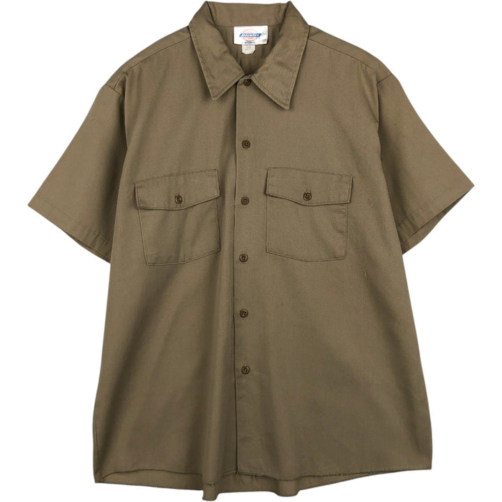 Dickies short-sleeved work shirt, made in the USA, men's size XL. polyester Beige type Vintage Second Hand