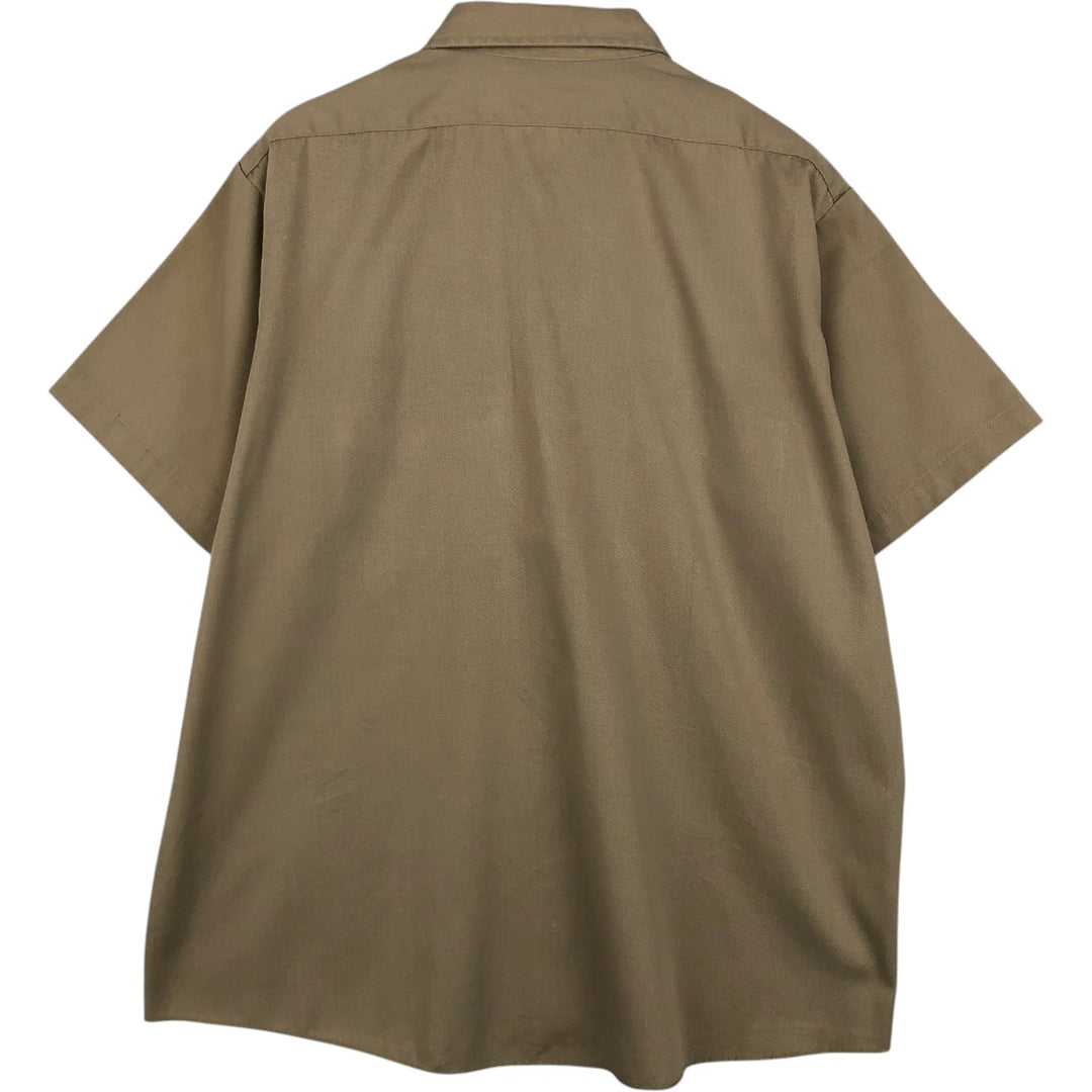 Dickies short-sleeved work shirt, made in the USA, men's size XL. polyester Beige type Vintage Second Hand