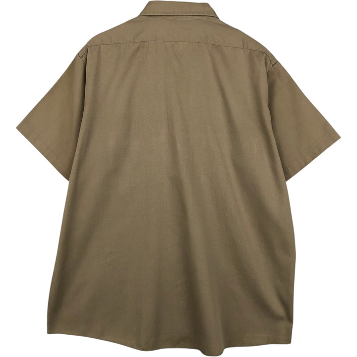 Dickies short-sleeved work shirt, made in the USA, men's size XL. polyester Beige type Vintage Second Hand