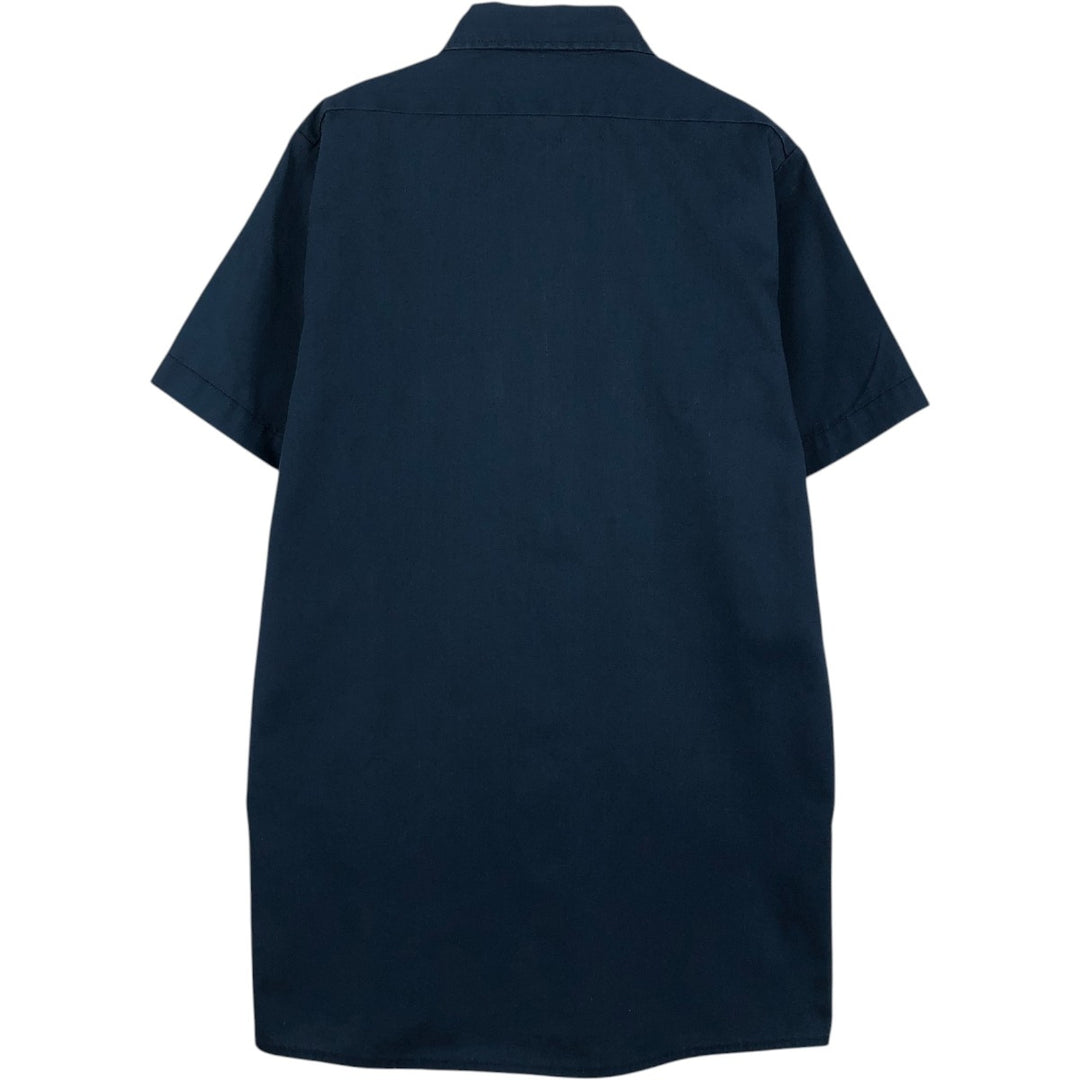 Dickies short-sleeved work shirt, boxy fit, made in USA, men's size S. polyester navy blue type Vintage Second Hand