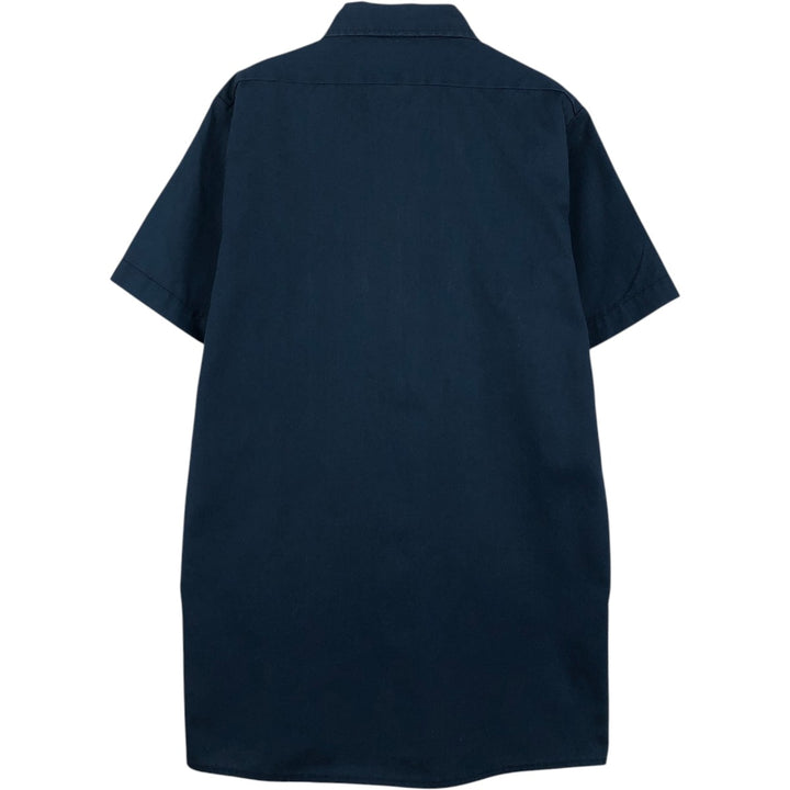 Dickies short-sleeved work shirt, boxy fit, made in USA, men's size S. polyester navy blue type Vintage Second Hand