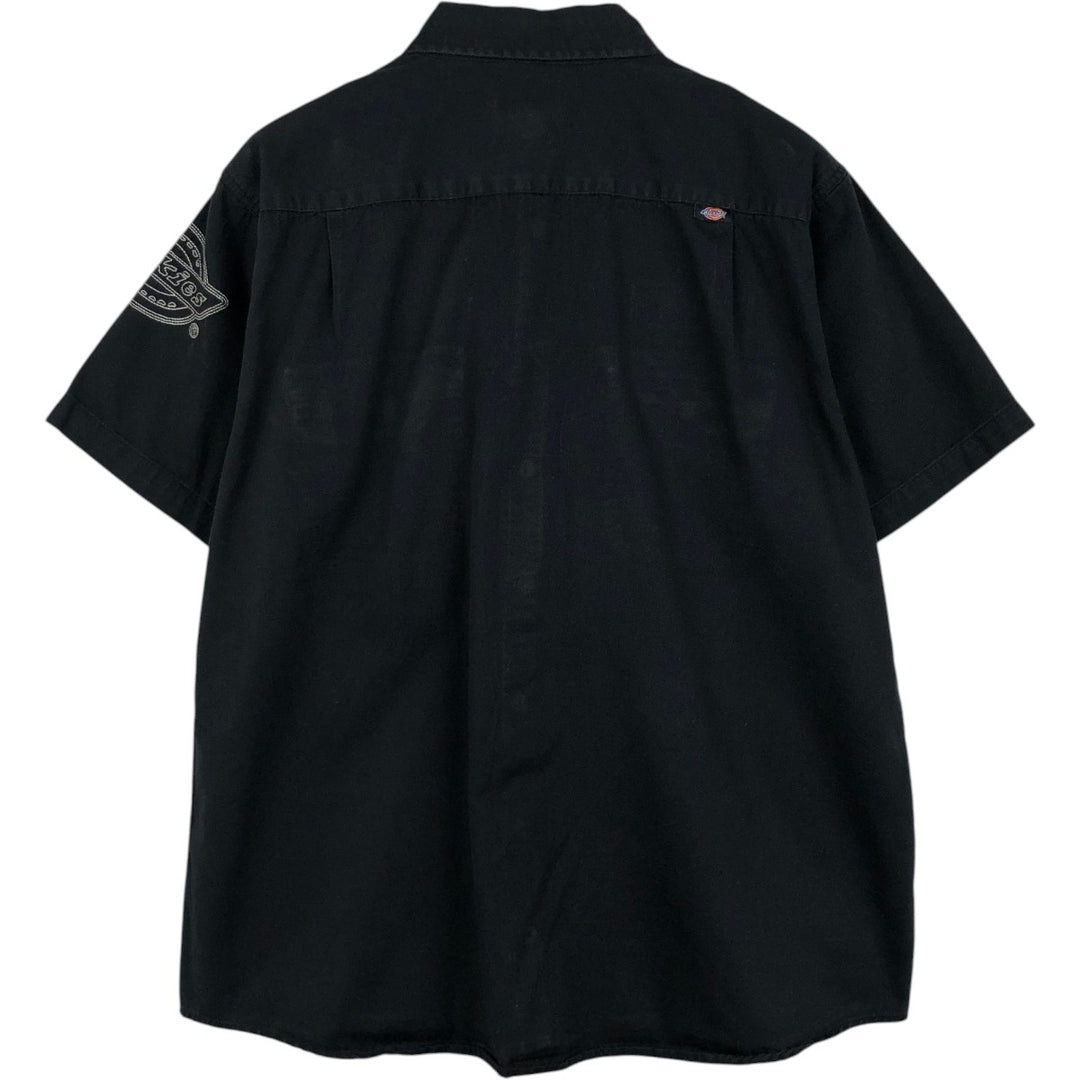 Dickies Short Sleeve Work Shirt Box Shirt Men's L Size cotton black type Vintage Second Hand