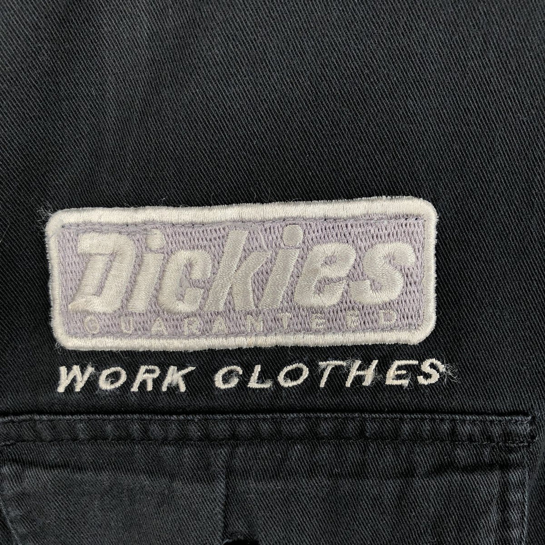 Dickies Short Sleeve Work Shirt Box Shirt Men's L Size cotton black type Vintage Second Hand