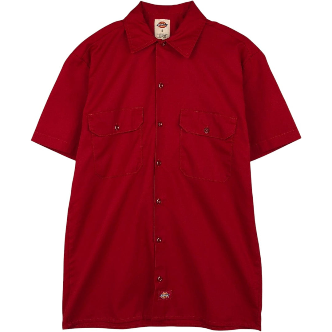 Dickies short-sleeved work shirt, boxy fit, men's size S. polyester red type Vintage Second Hand