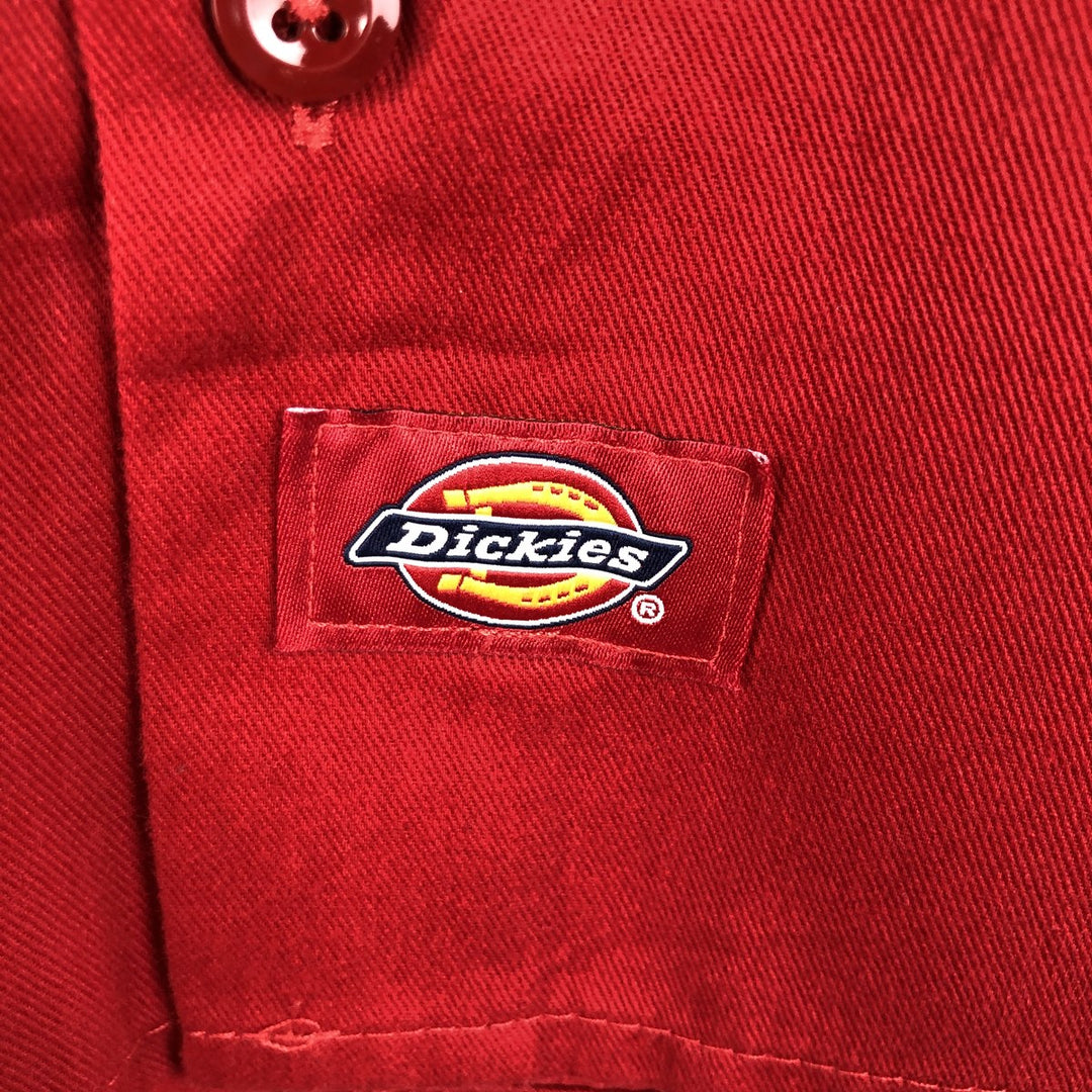 Dickies short-sleeved work shirt, boxy fit, men's size S. polyester red type Vintage Second Hand