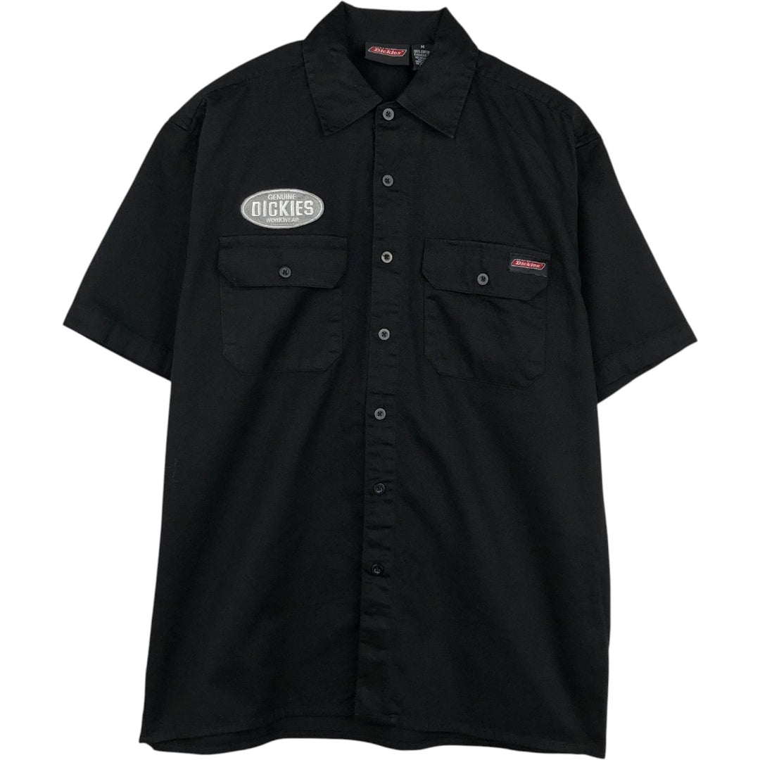 Dickies Short Sleeve Work Shirt Box Shirt Men's M Size cotton black type Vintage Second Hand