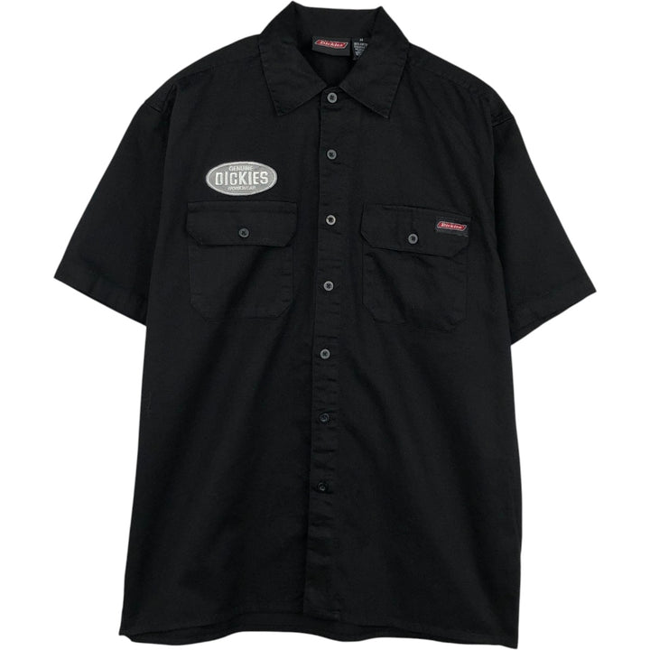 Dickies Short Sleeve Work Shirt Box Shirt Men's M Size cotton black type Vintage Second Hand