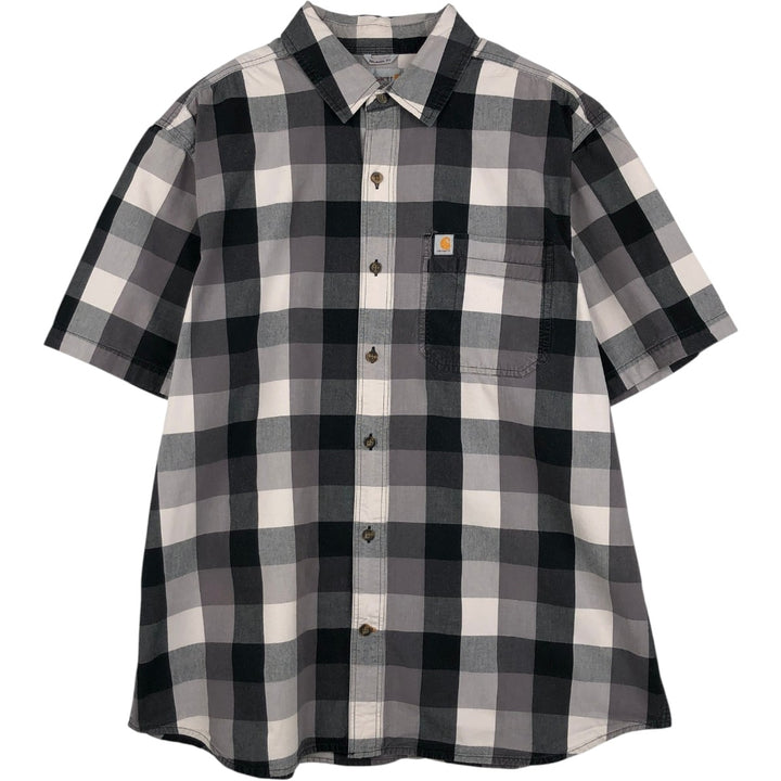 Carhartt RELAXED FIT Check Pattern Short Sleeve Work Shirt Men's XL cotton black type Vintage Second Hand