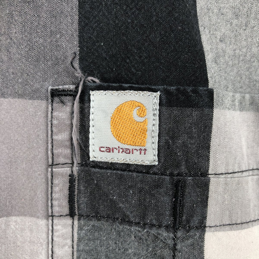 Carhartt RELAXED FIT Check Pattern Short Sleeve Work Shirt Men's XL cotton black type Vintage Second Hand