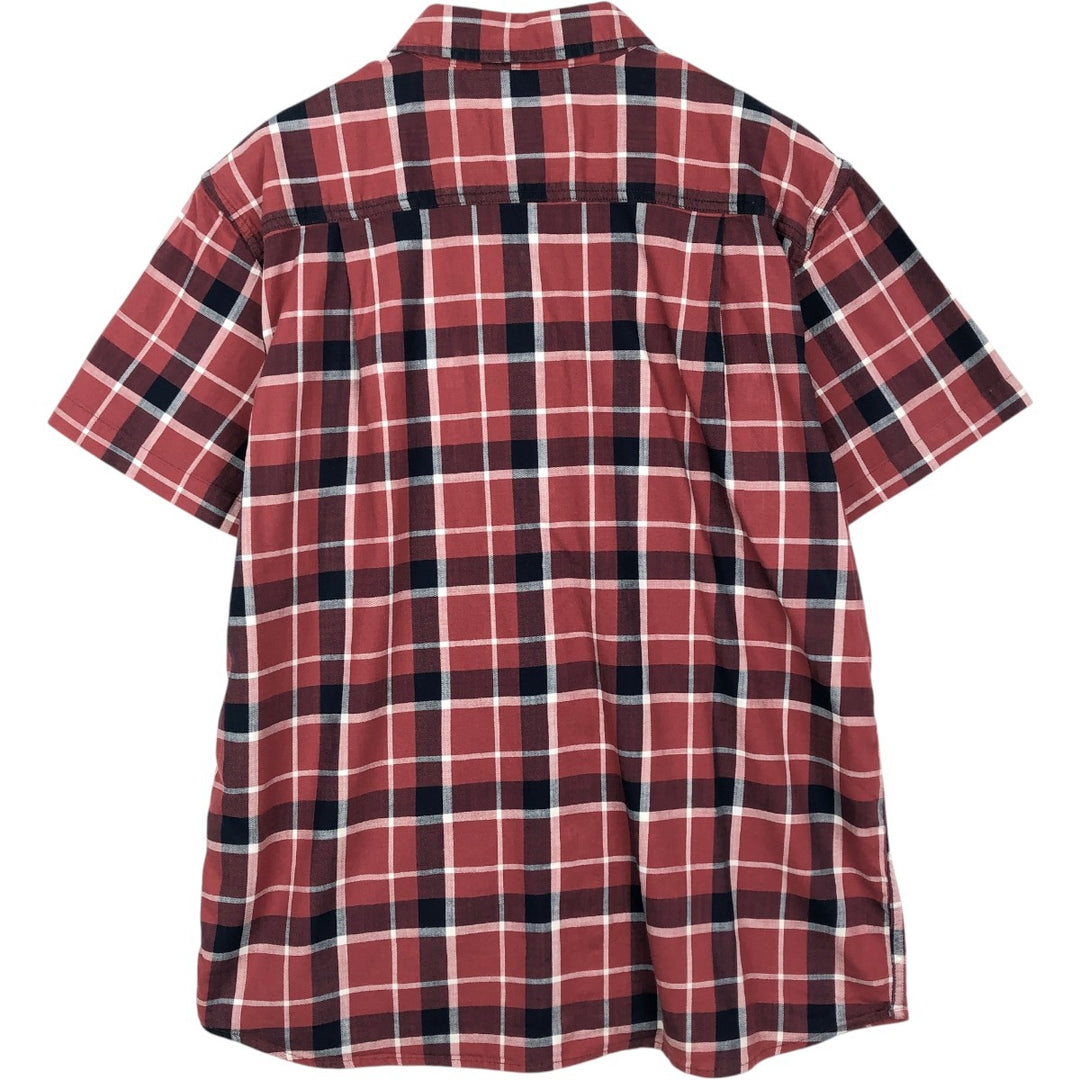 Carhartt RELAXED FIT Check Pattern Short Sleeve Work Shirt, Men's L size cotton red type Vintage Second Hand