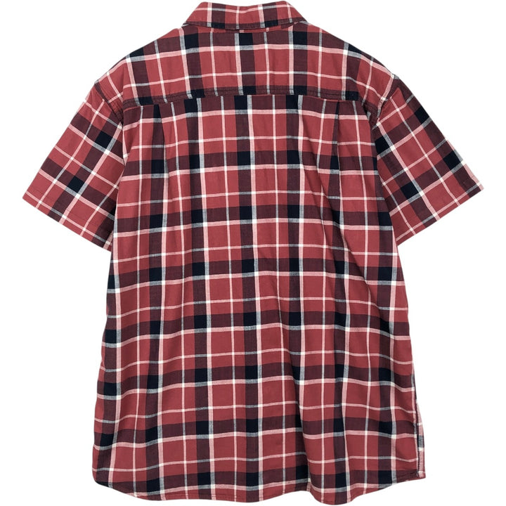 Carhartt RELAXED FIT Check Pattern Short Sleeve Work Shirt, Men's L size cotton red type Vintage Second Hand