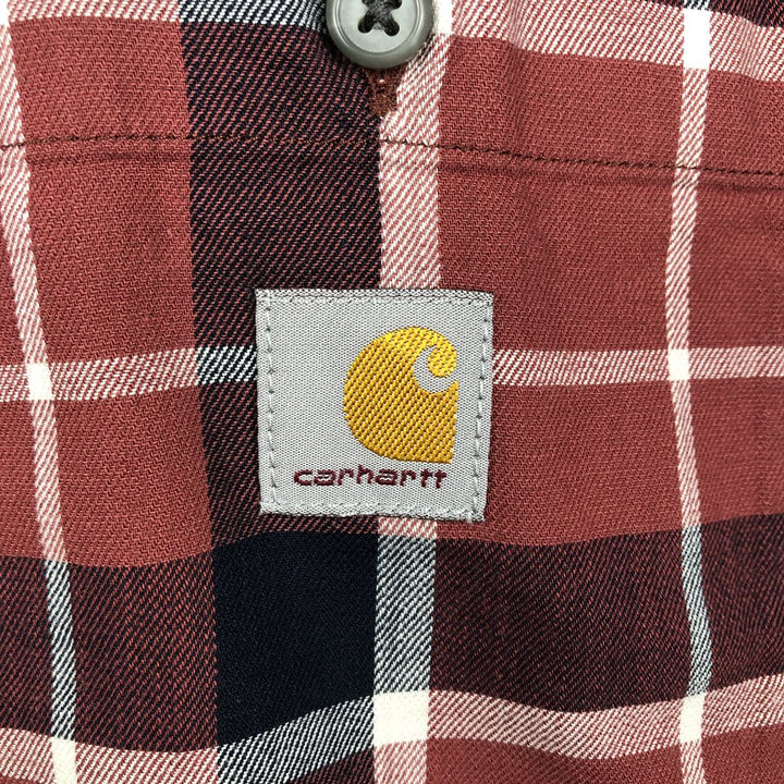 Carhartt RELAXED FIT Check Pattern Short Sleeve Work Shirt, Men's L size cotton red type Vintage Second Hand