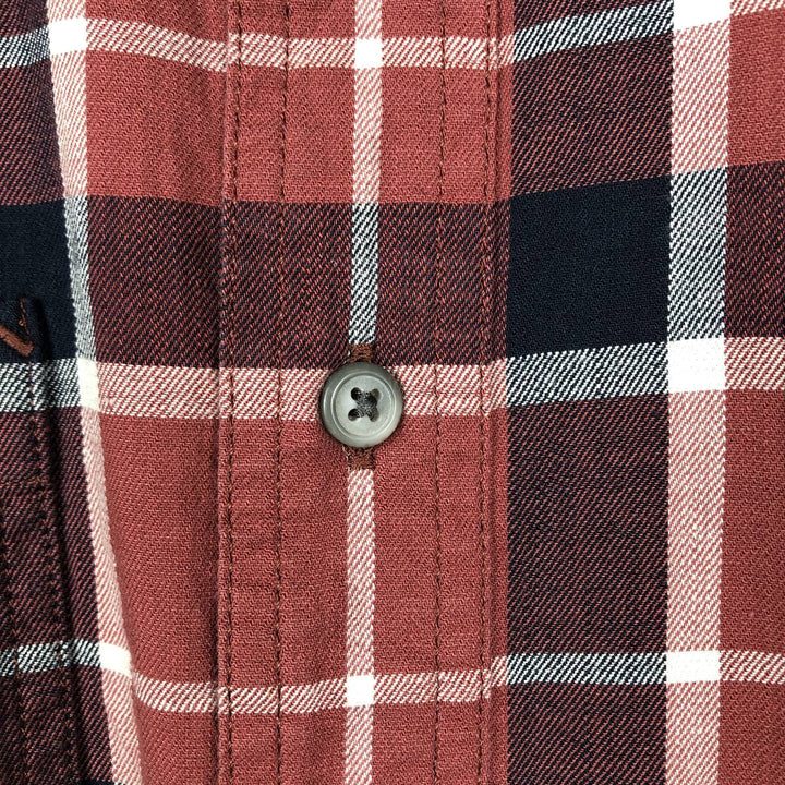 Carhartt RELAXED FIT Check Pattern Short Sleeve Work Shirt, Men's L size cotton red type Vintage Second Hand