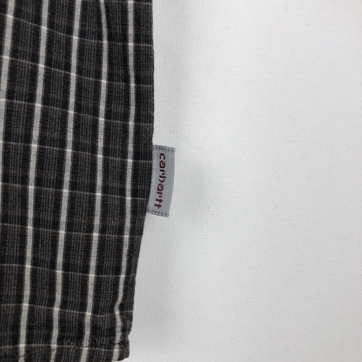 Carhartt Check Pattern Short Sleeve Work Shirt, Men's XL cotton brown type Vintage Second Hand