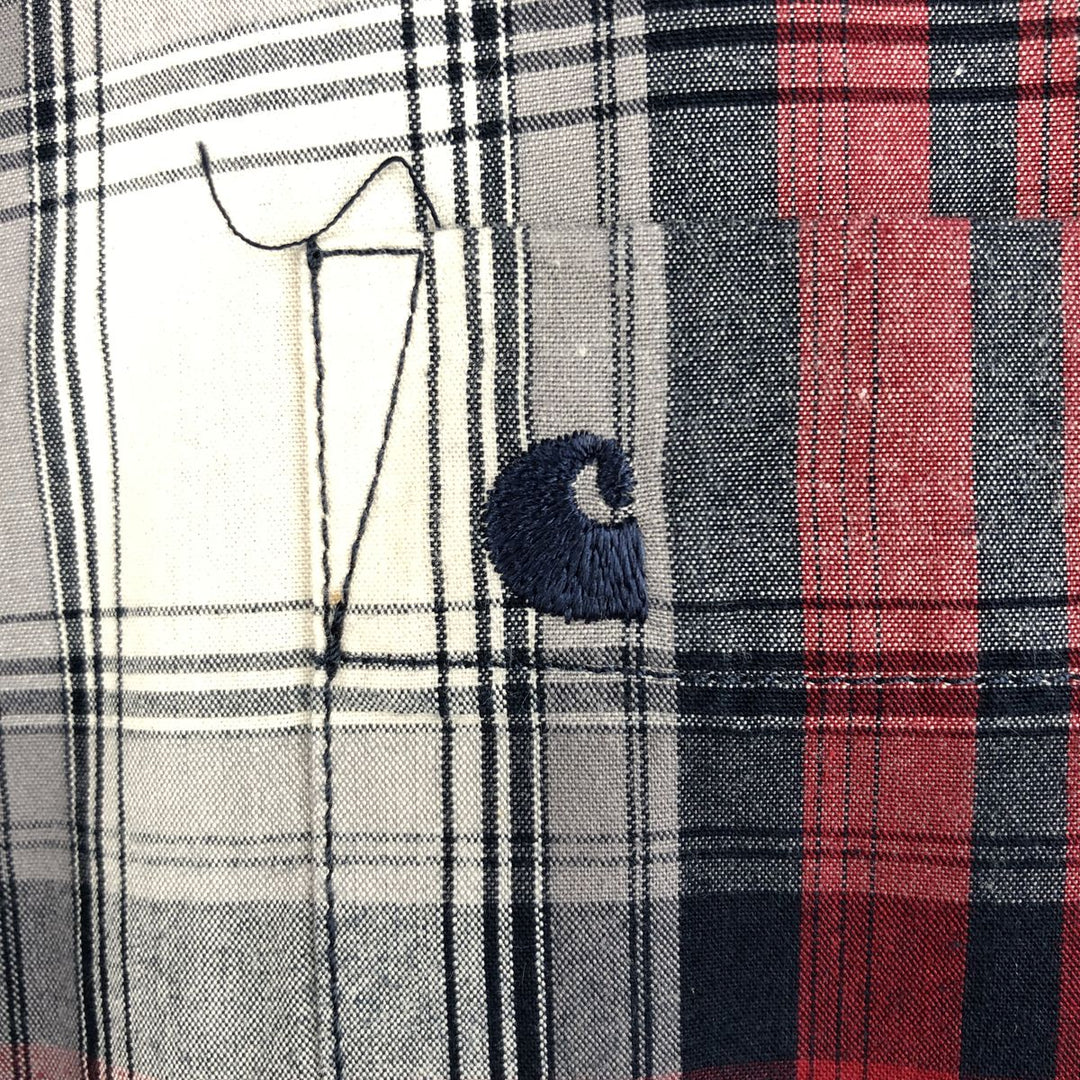 Carhartt Relaxed Fit Check Pattern Short Sleeve Work Shirt, Men's Medium cotton red type Vintage Second Hand