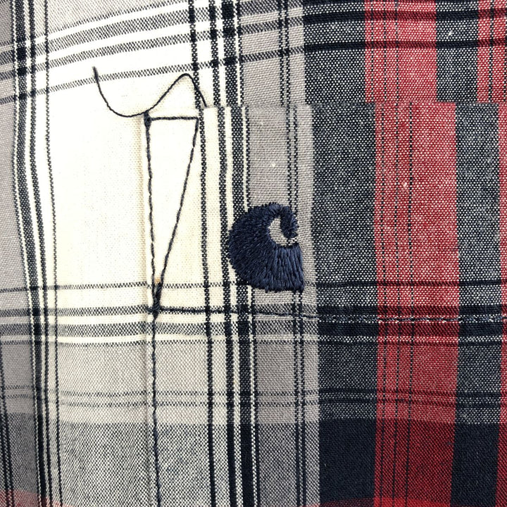 Carhartt Relaxed Fit Check Pattern Short Sleeve Work Shirt, Men's Medium cotton red type Vintage Second Hand