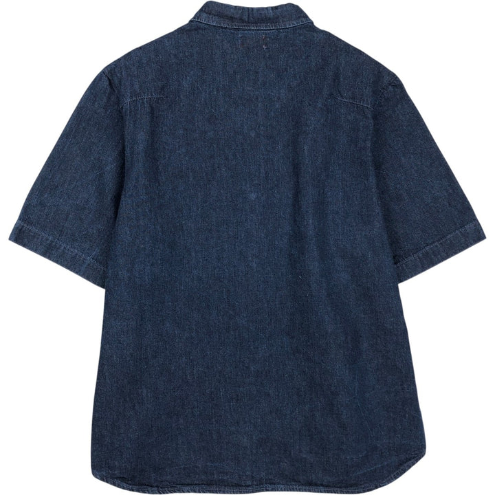 Levi's RED TAB Euro Model Denim Short-Sleeve Work Shirt, Men's Size L (approx.) cotton Navy blue Vintage Second Hand