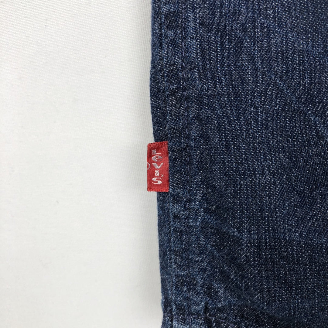 Levi's RED TAB Euro Model Denim Short-Sleeve Work Shirt, Men's Size L (approx.) cotton Navy blue Vintage Second Hand