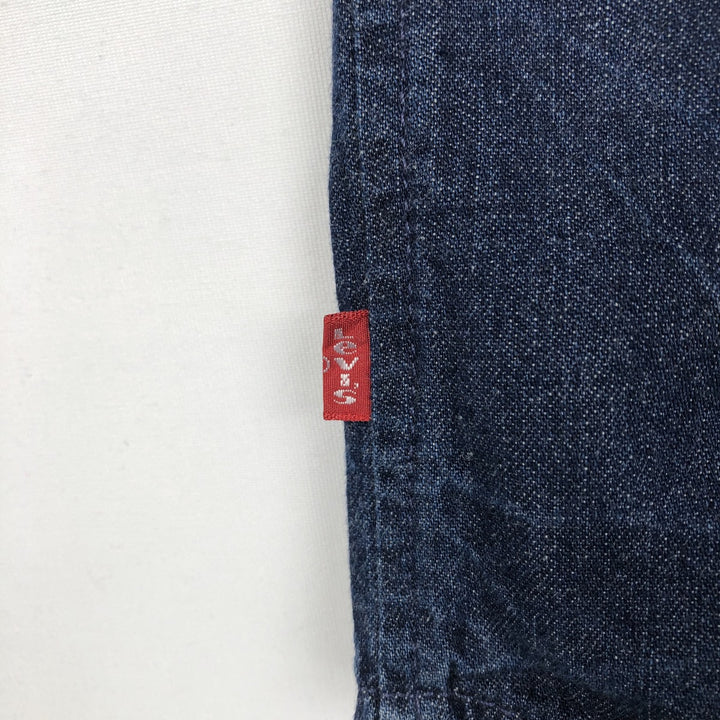 Levi's RED TAB Euro Model Denim Short-Sleeve Work Shirt, Men's Size L (approx.) cotton Navy blue Vintage Second Hand