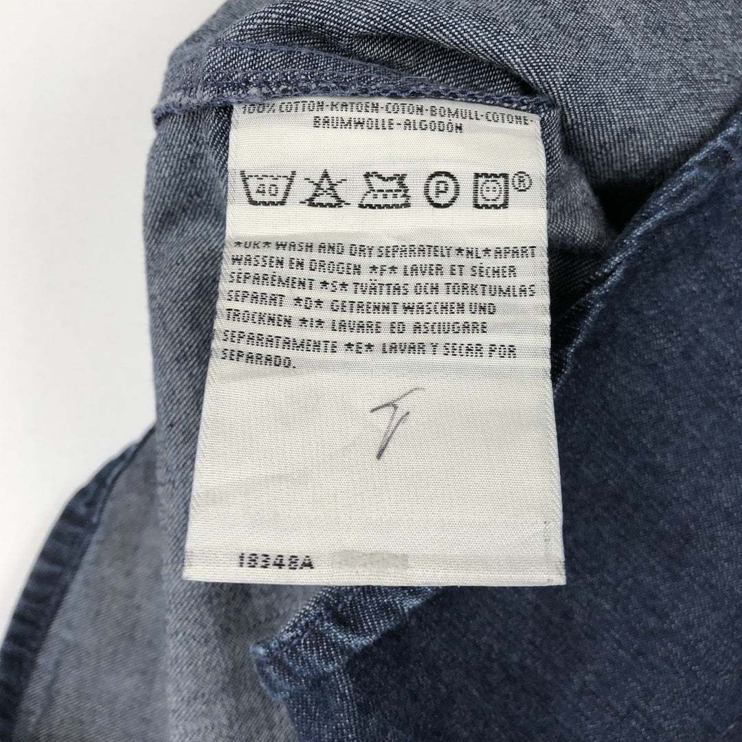 Levi's RED TAB Euro Model Denim Short-Sleeve Work Shirt, Men's Size L (approx.) cotton Navy blue Vintage Second Hand