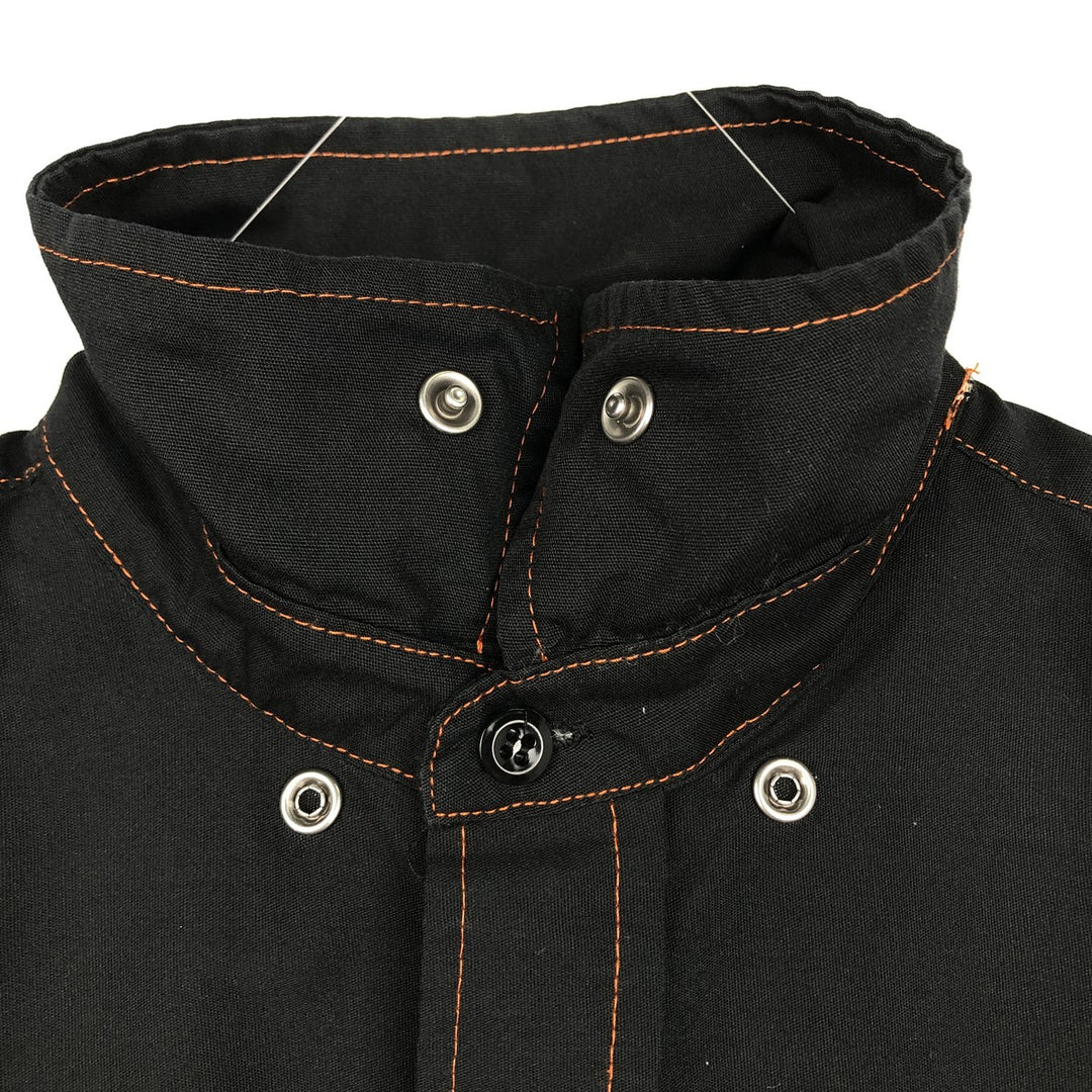 Harley-Davidson GENUINE WORK WEAR Hidden Button-Down Short-Sleeve Work Shirt, Men's Size M (approx.) unclear black type Vintage Second Hand
