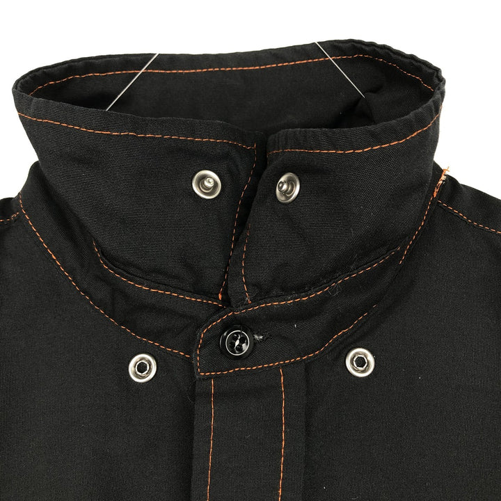 Harley-Davidson GENUINE WORK WEAR Hidden Button-Down Short-Sleeve Work Shirt, Men's Size M (approx.) unclear black type Vintage Second Hand