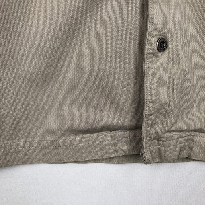 Harley-Davidson Hidden Button-Down Open Collar Short-Sleeve Work Shirt, Boxy Shirt, Men's Size M (approx.) cotton brown type Vintage Second Hand