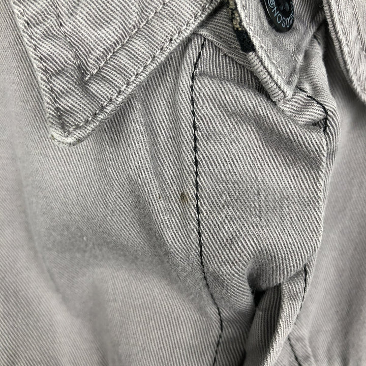 Harley-Davidson Hidden Button-Down Short Sleeve Work Shirt, Men's Size L cotton gray type Vintage Second Hand