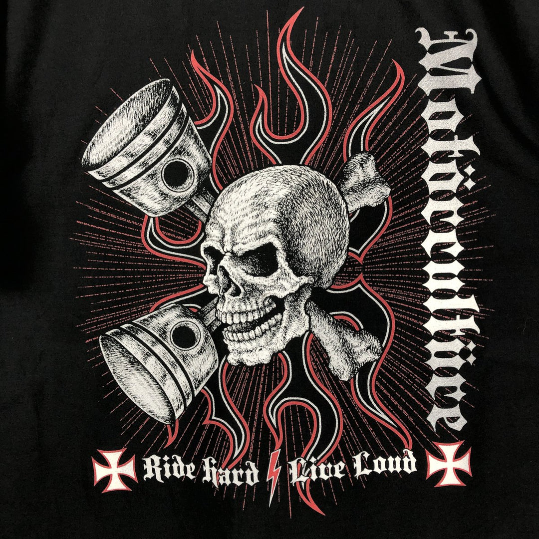 Red Kap Skull Pattern Tribal Short-Sleeve Work Shirt Box Shirt Men's XXL Equivalent polyester black type Vintage Second Hand