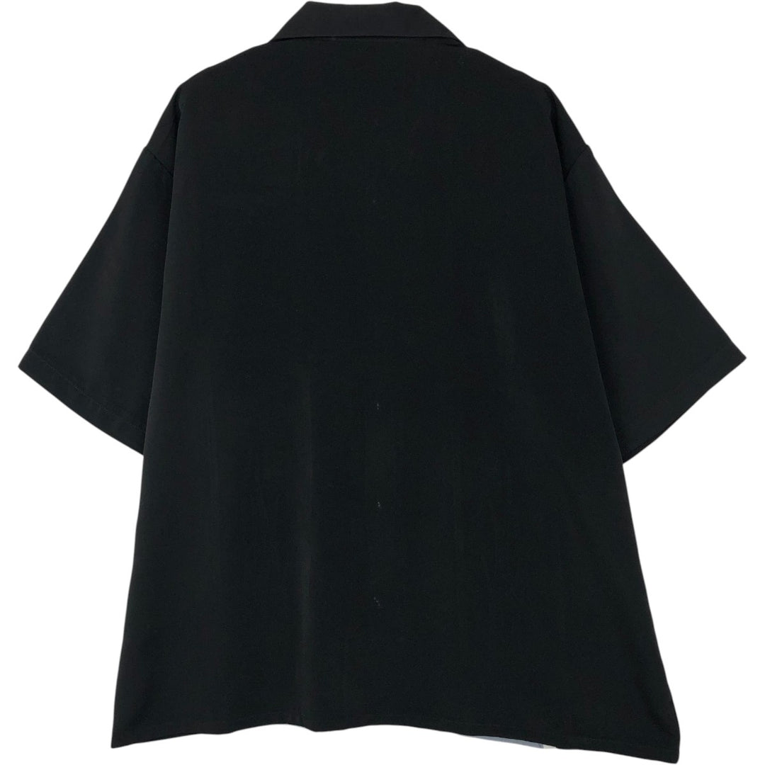 Harley-Davidson Cafe Open Collar Short Sleeve Work Shirt, Boxy Shirt, Men's Size XL (approx.) polyester black type Vintage Second Hand