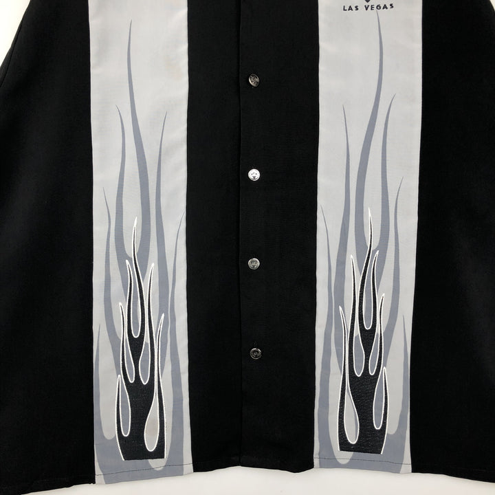 Harley-Davidson Cafe Open Collar Short Sleeve Work Shirt, Boxy Shirt, Men's Size XL (approx.) polyester black type Vintage Second Hand