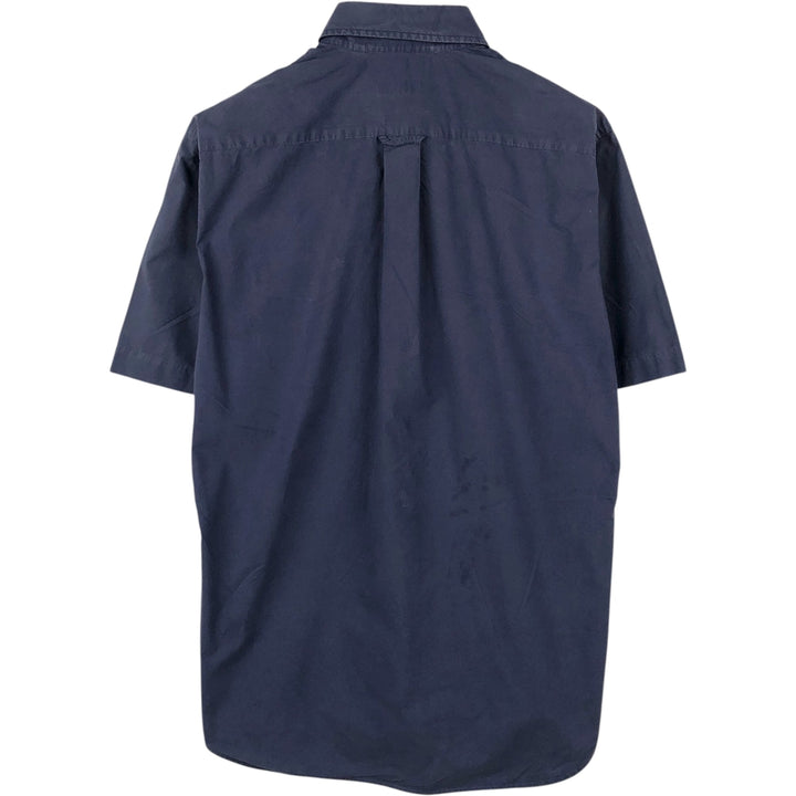 Burberry's London Short-Sleeve Button-Down Shirt, Men's Size M (approx.) unclear navy blue type Vintage Second Hand